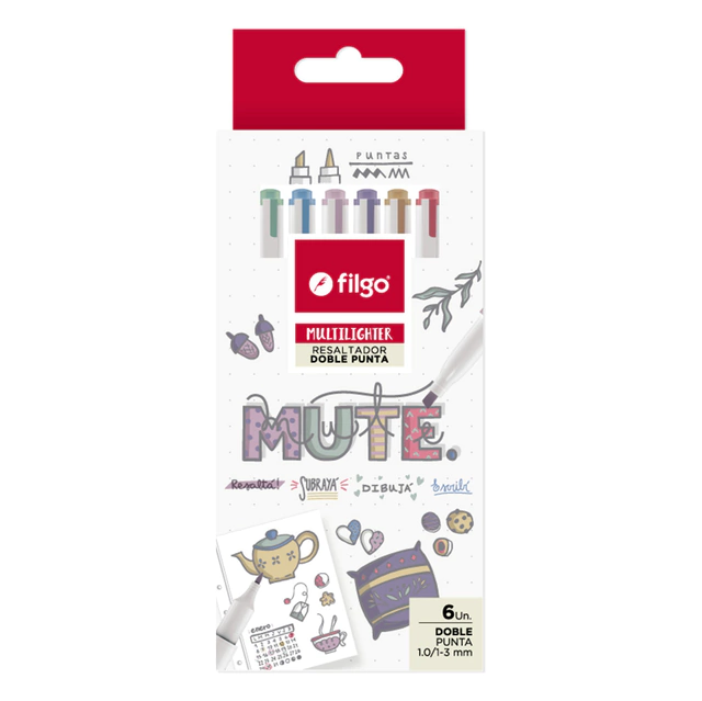 Resaltadores FILGO multilighter mute x6