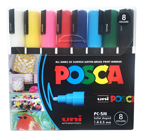 Marcadores posca PC5m x8 colores clásicos