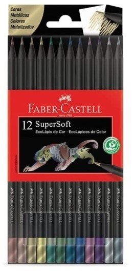 Lápices Faber Castell super soft metalizados x12