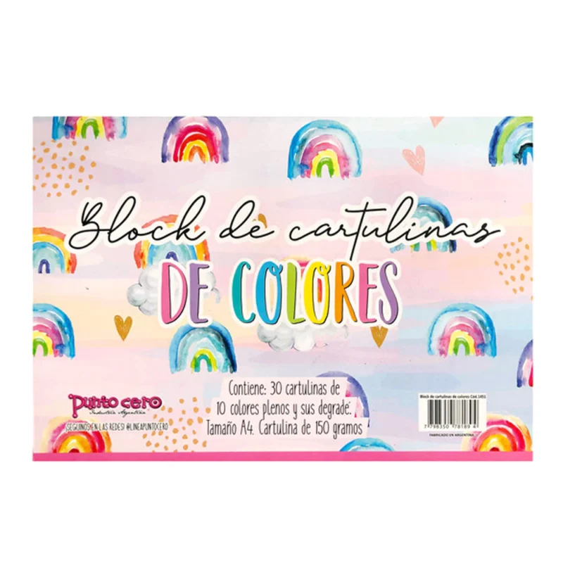 Block estampado A4 Punto Cero DE COLORES