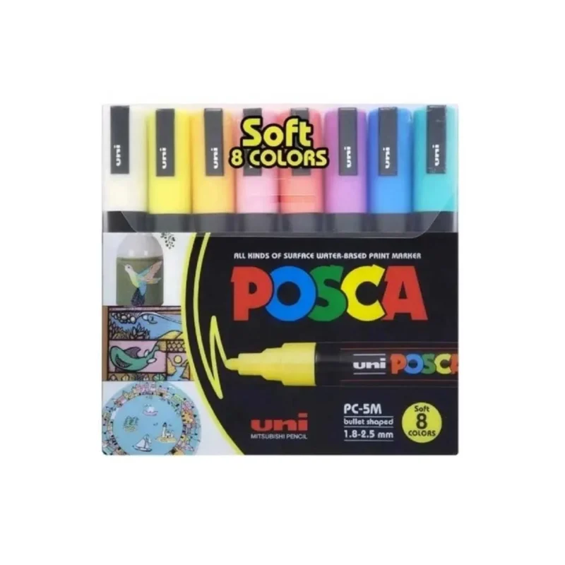 Marcadores posca PC5m x8 colores pasteles