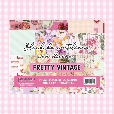 Block estampado A4 Punto Cero PRETTY VINTAGE