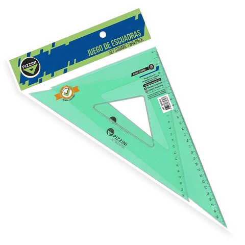 Set Escuadras Pizzini 45° y 60° de 30cm