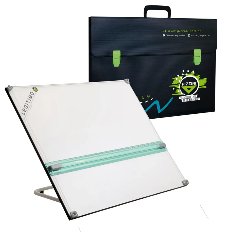 Tablero de dibujo técnico Pizzini 40x50 con atril de 6 posiciones